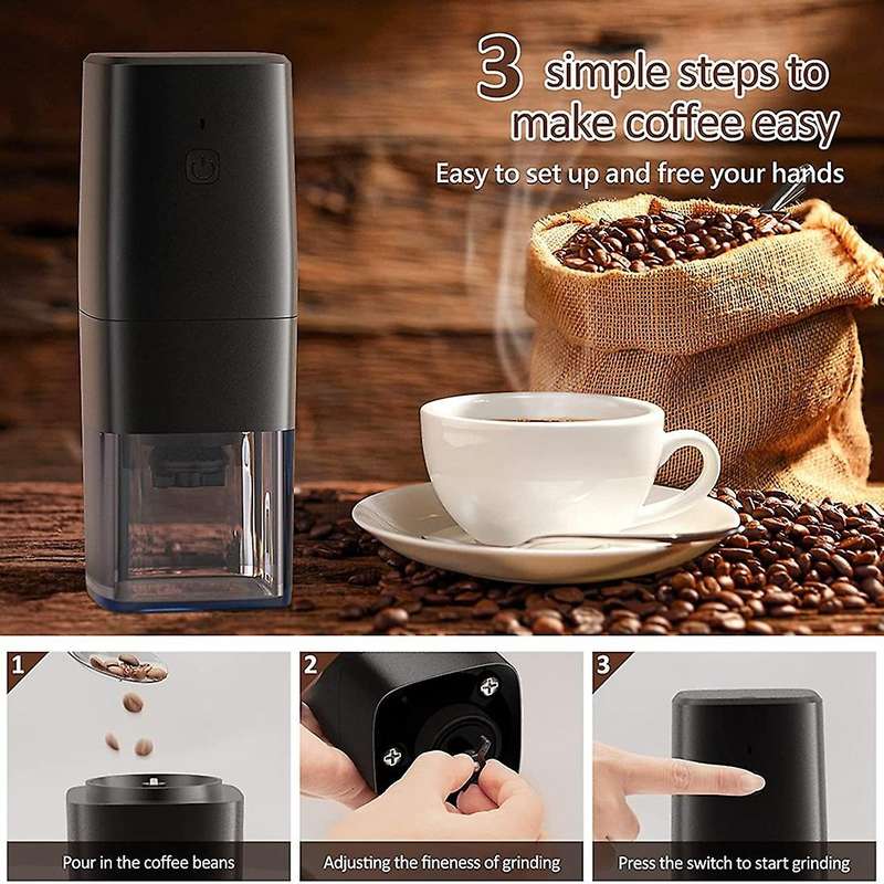 Portable Electric Burr Coffee Bean Grinder,USB Rechargeable with Multi Grind Setting,Coffee Mill for