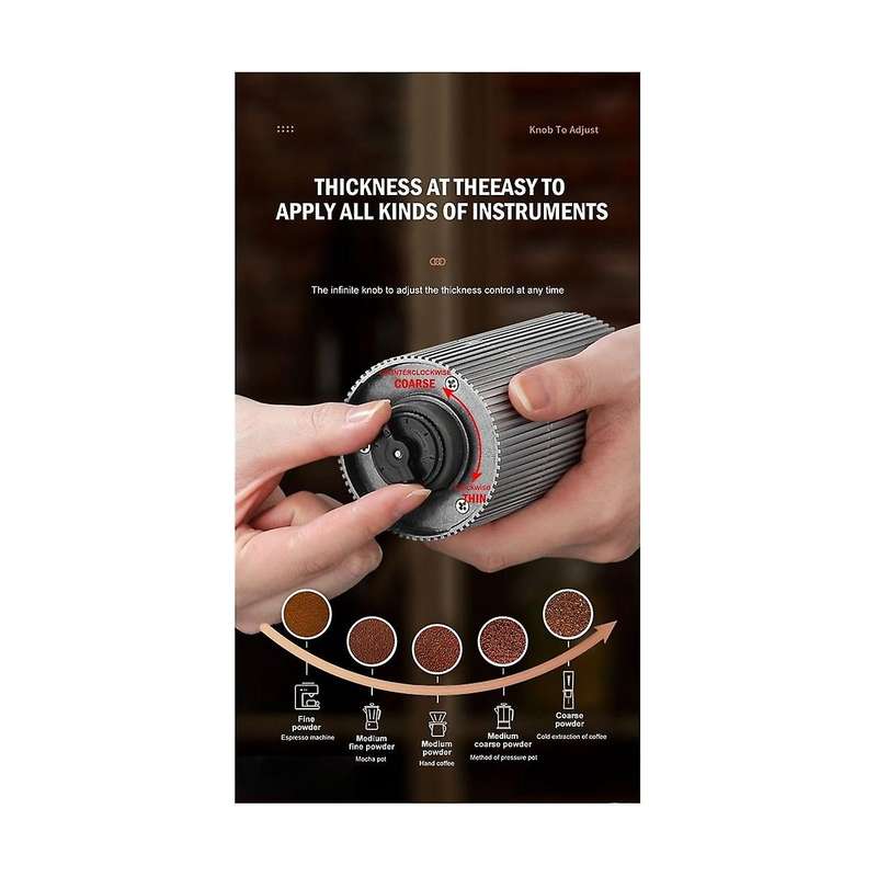 Portable Electric Coffee Bean Grinder Type-c Usb Charge Grinder Machine for Espresso/drip/cold Brew
