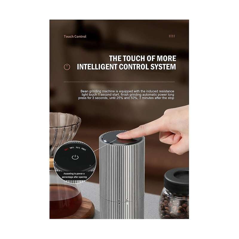 Portable Electric Coffee Bean Grinder Type-c Usb Charge Grinder Machine for Espresso/drip/cold Brew