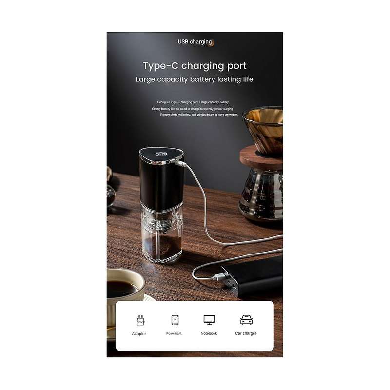 Portable Electric Coffee Grinder Household Mini Removable Coffee Bean Grinder Usb Charge Coffee Bea