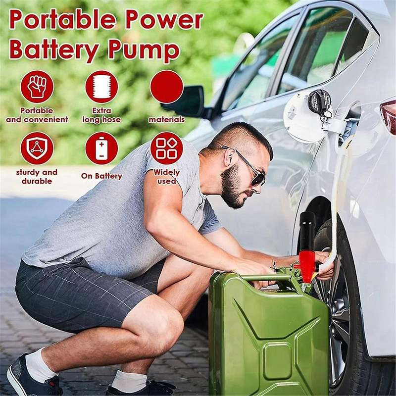 Portable Electric Suction Pump Upgrade Handheld Liquid Siphon Oil Water Fuel Battery Vehicle Powered