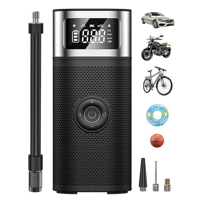 Portable Electrical Air Pump LED Digital Display Wireless Car Air Compressor for Car Motorcycle Bik