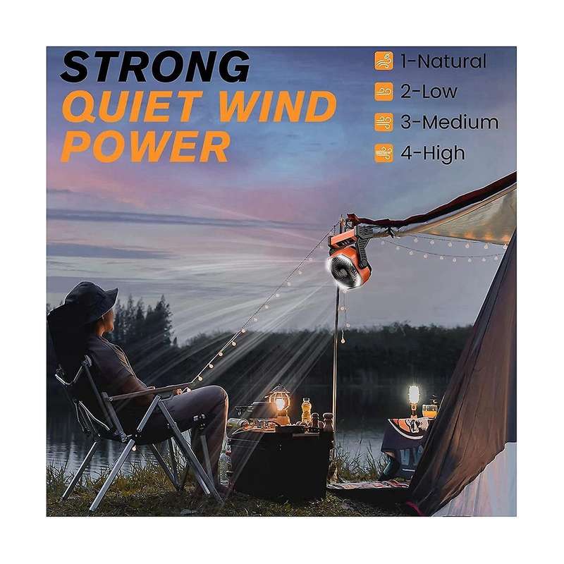 Portable Fan for Travel, 20000mah Rechargeable Battery Powered Fan, High-velocity Camping Fan
