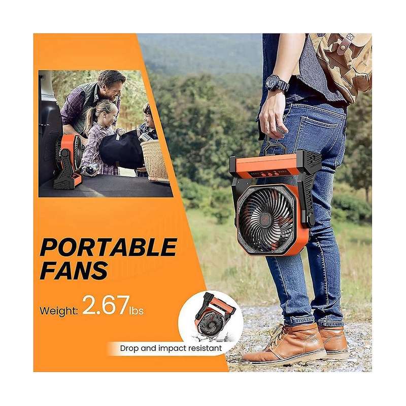 Portable Fan for Travel, 20000mah Rechargeable Battery Powered Fan, High-velocity Camping Fan