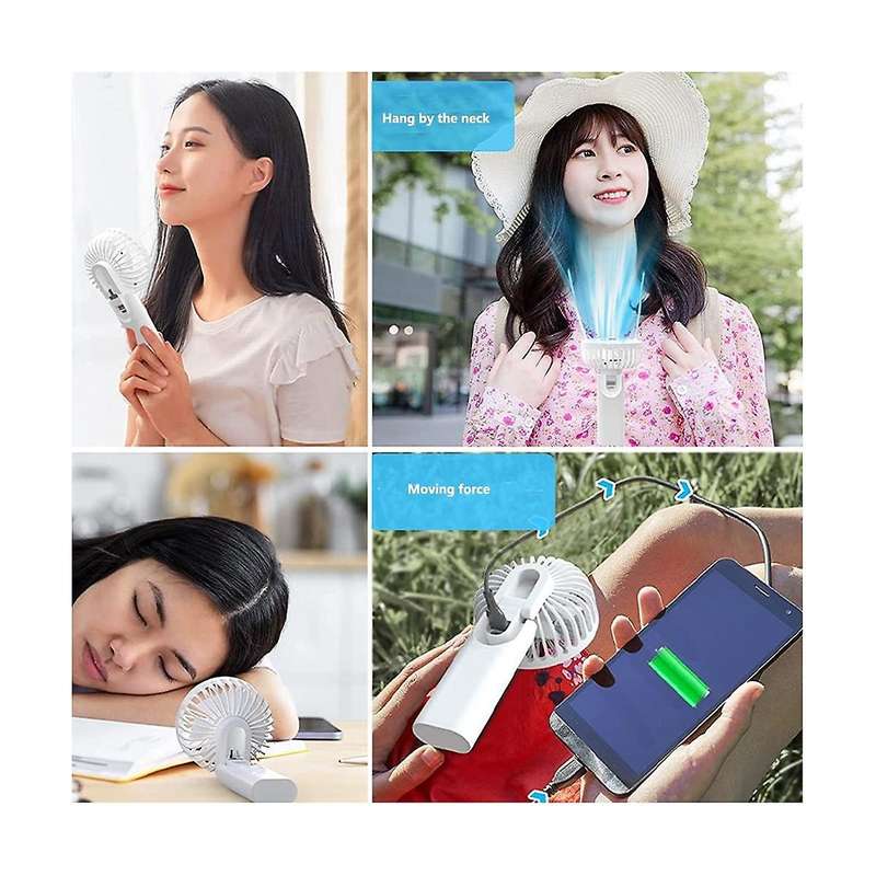 Portable Fan Handheld Fan, Neck Fan,quiet, Usb Charging Fan, Mobile Battery Function, Convenient To