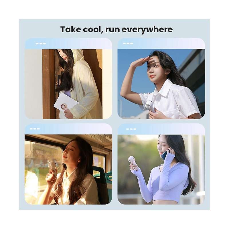 Portable Fan Handheld Silent Small Usb 2000 Mah Rechargeable Mini Neck Fan for Student Dormitory Of