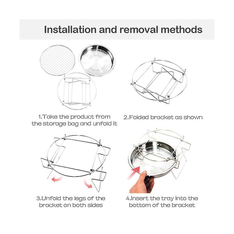 Portable Folding Grill Stainless Steel Barbecue Grill Round Folding Bbq Grill Outdoor Camping Picnic