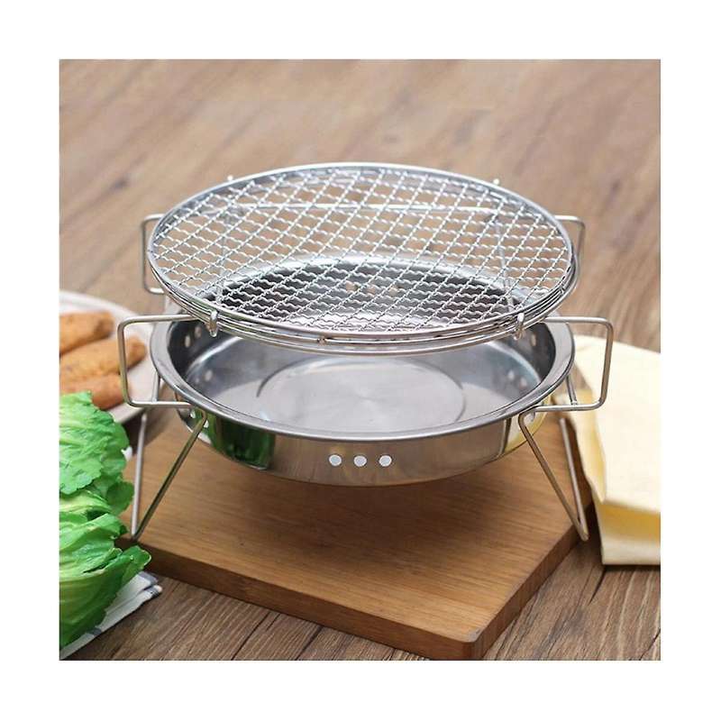 Portable Folding Grill Stainless Steel Barbecue Grill Round Folding Bbq Grill Outdoor Camping Picnic