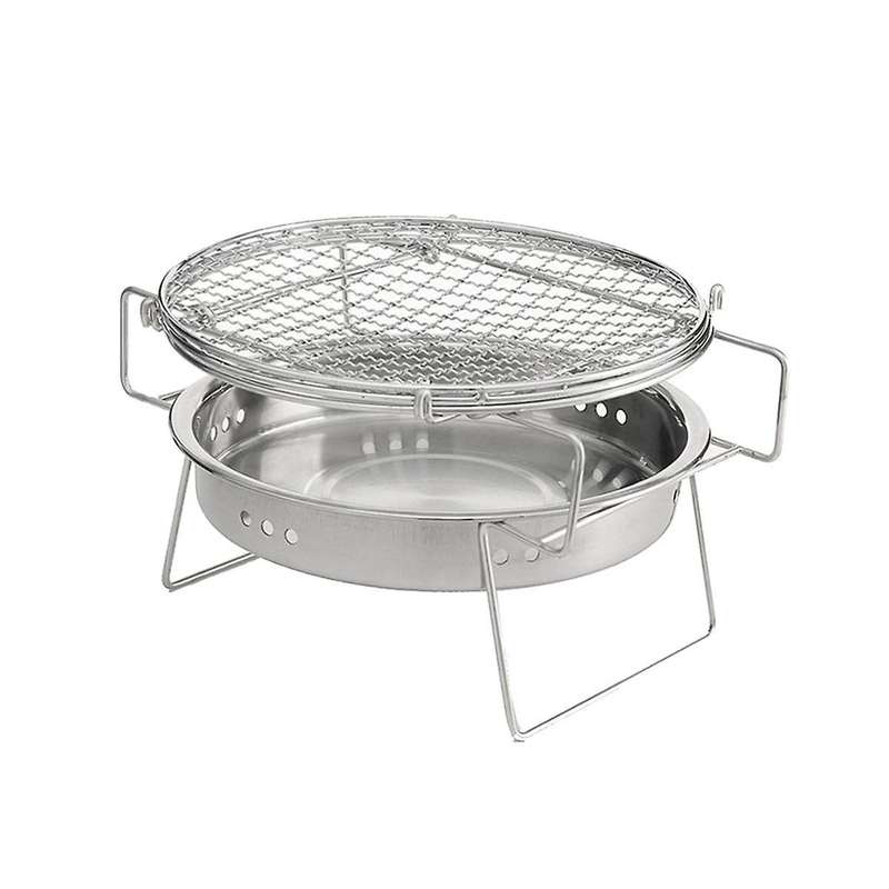 Portable Folding Grill Stainless Steel Barbecue Grill Round Folding Bbq Grill Outdoor Camping Picnic