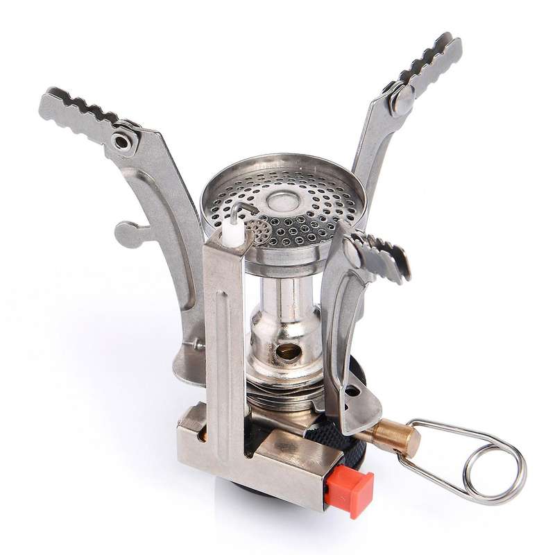 Portable Foldable Camping Stoves Stainless Steel Backpacking Stove with Piezo Ignition Gas Burner fo