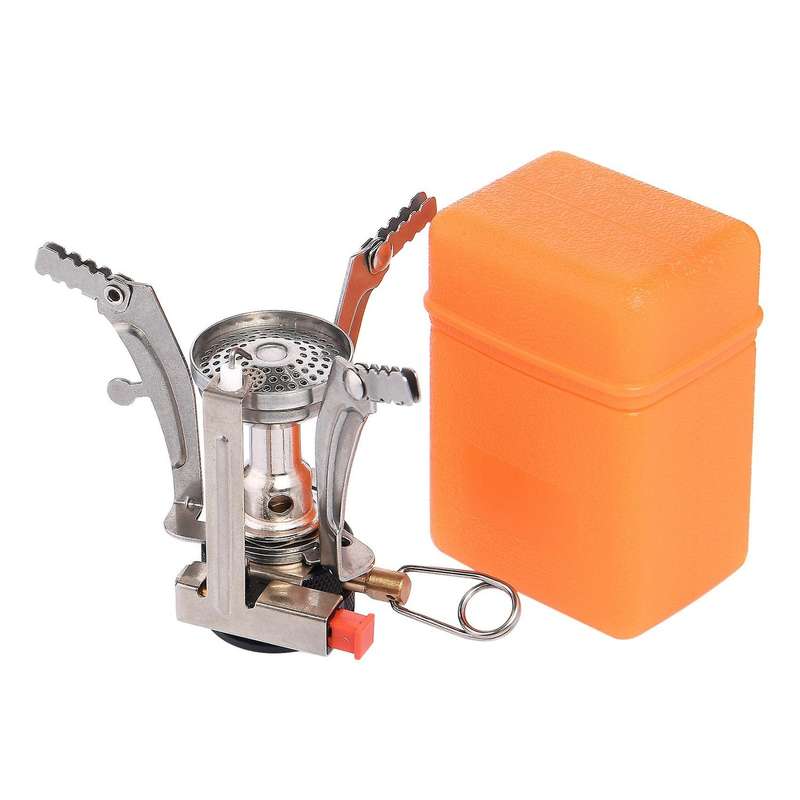 Portable Foldable Camping Stoves Stainless Steel Backpacking Stove with Piezo Ignition Gas Burner fo