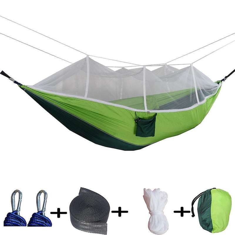 Portable Foldable Double Camping Hammock Mosquito Net Tree Hammocks Tent Travel Bed for Hiking Campi