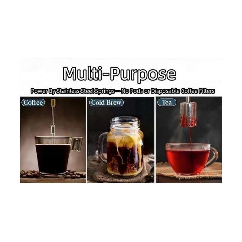Portable French Coffee and Tea Final Press Maker Coffee Filter Reusable Full Bodied Coffee Press Mak