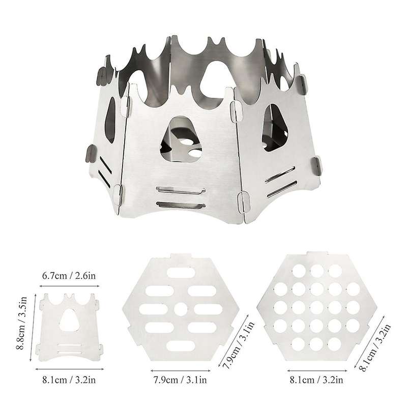 Portable Folding Wood Burning Camping Stoves Camping Wood Stove Hexagon for Outdoor Survival Cooking