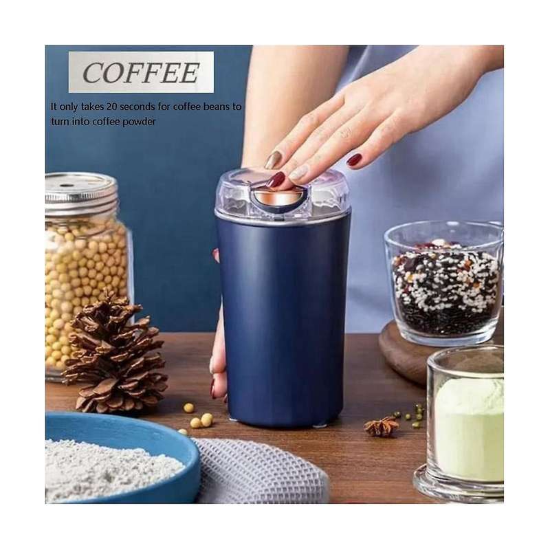 Portable Grinder Mini Stainless Steel Electric Coffee Bean Grinder Herb Salt Pepper Spice Grinder Eu