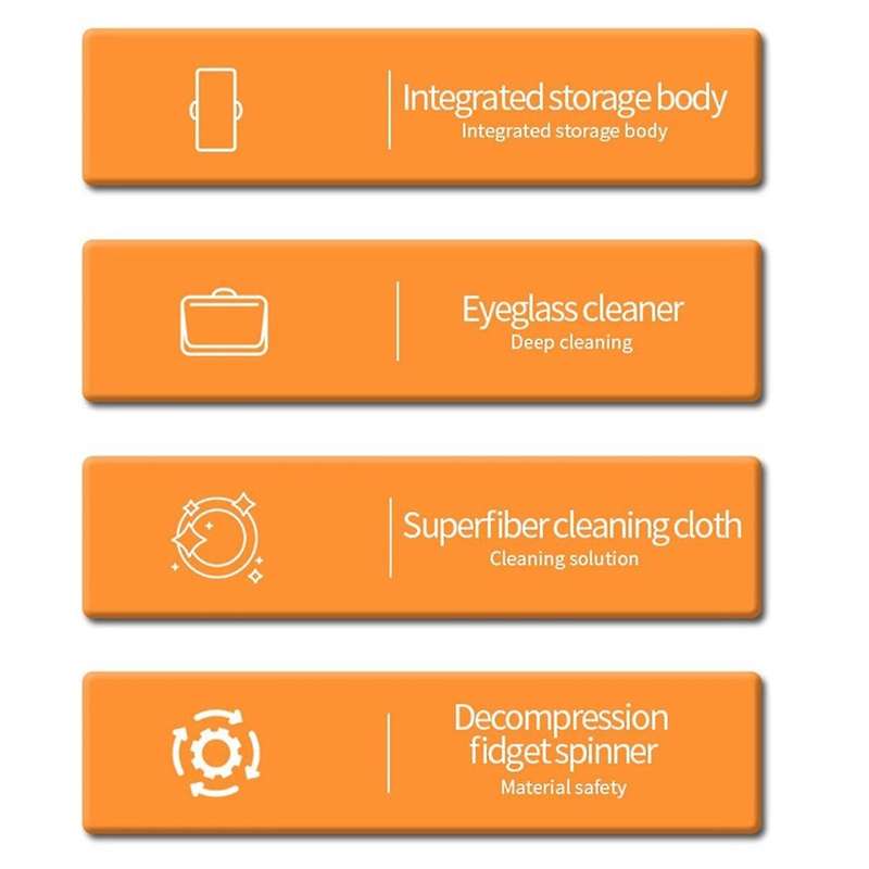 Portable Glasses Cleaner Tool Glasses Cleaning Microfiber Screen Cleaner Tool for Glasses Phone PC,