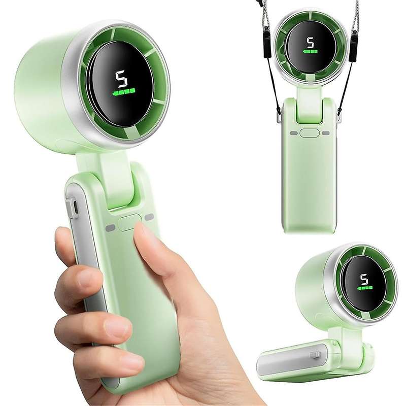 Portable Handheld Mini Fan, Foldable Powerful Winds Turbo Fan, USB Rechargeable Personal Fan with S