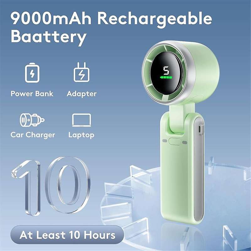 Portable Handheld Mini Fan, Foldable Powerful Winds Turbo Fan, USB Rechargeable Personal Fan with S