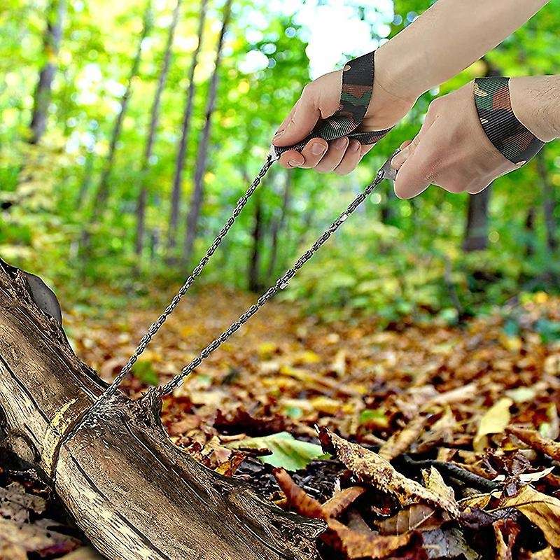 Portable Hand Saw Emergency Survival Chain Saw with Camouflage Bag for Camping Hunting Hiking