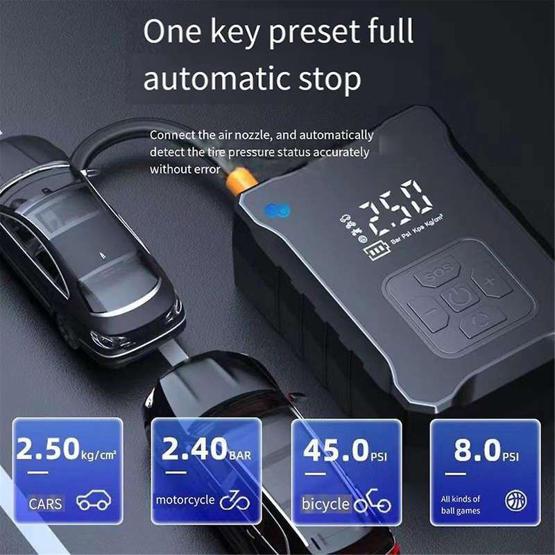 Portable Inflation Pump Car Air Compressor Electric Tire Inflator Pump for Motorcycle Bicycle Boat A