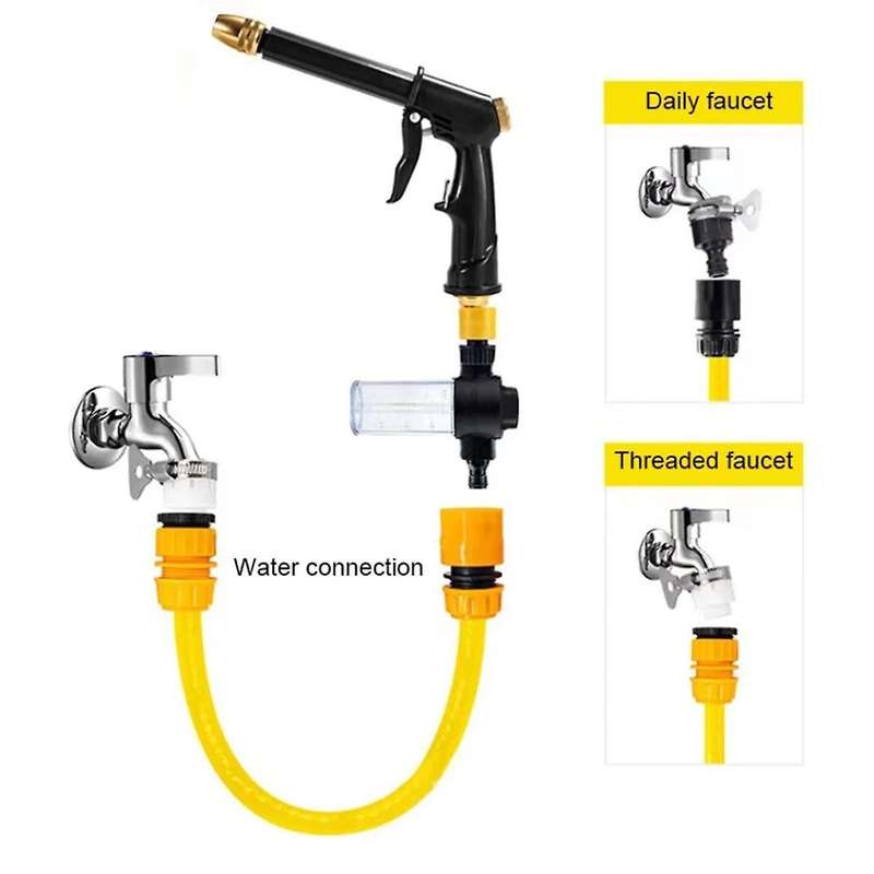 Portable High Pressure Cleaning Watering Hose Nozzle Foam Thread Quick Connector