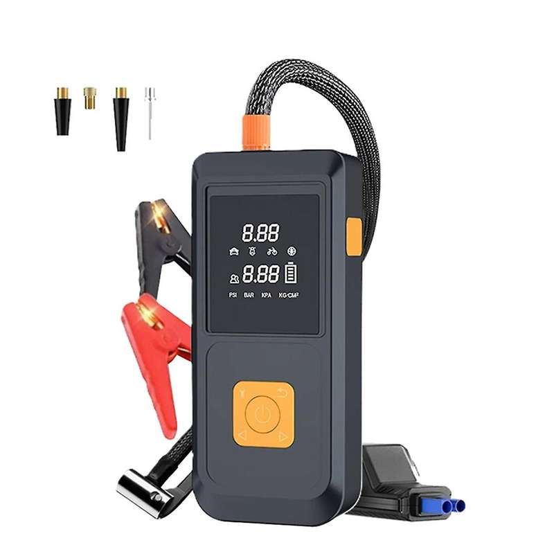 Portable Jump with Air Pump Automobile Battery Booster Power Pack with LED Light Multi-Function Tire