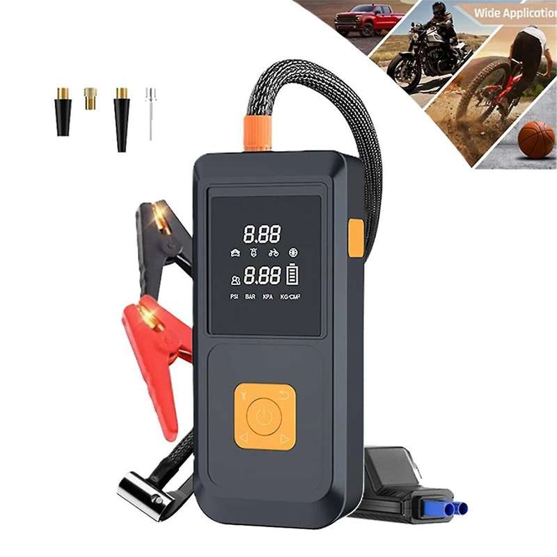 Portable Jump with Air Pump Automobile Battery Booster Power Pack with LED Light Multi-Function Tire