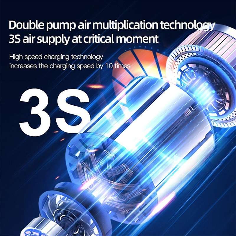 Portable Jump with Air Pump Automobile Battery Booster Power Pack with LED Light Multi-Function Tire