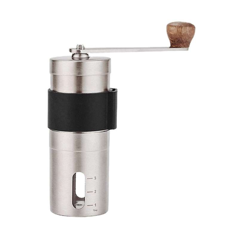 Portable Manual Coffee Grinder - Higher Hardness Conical Ceramic Burrs Stainless Steel Hand with Fi