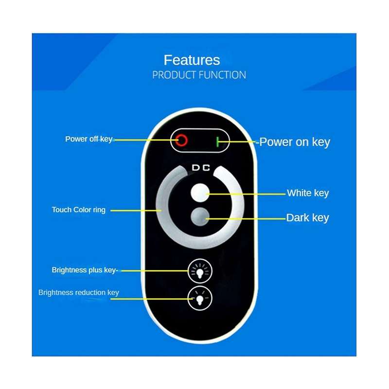 Portable Led Touch Dimming Controller 6 Keys Rf Wireless Remote Control Led Monochrome Strip Light