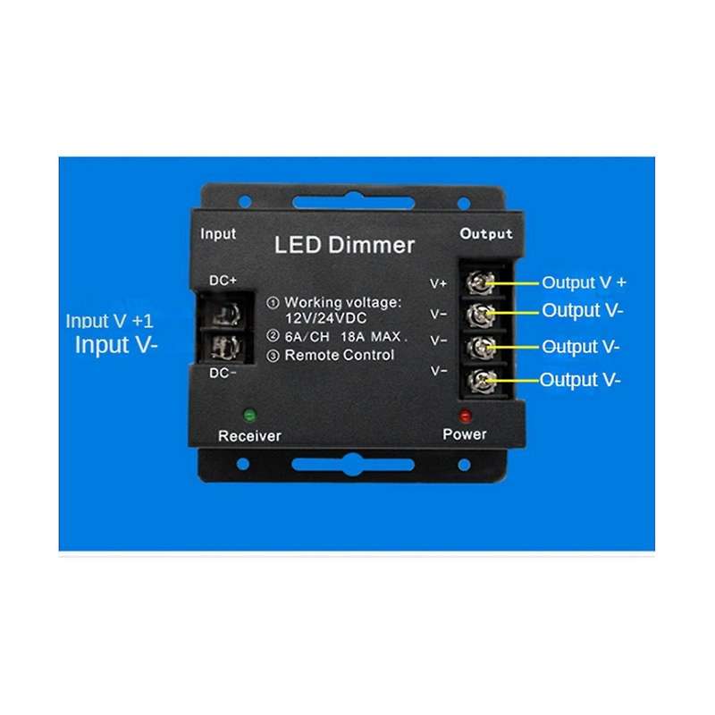Portable Led Touch Dimming Controller 6 Keys Rf Wireless Remote Control Led Monochrome Strip Light