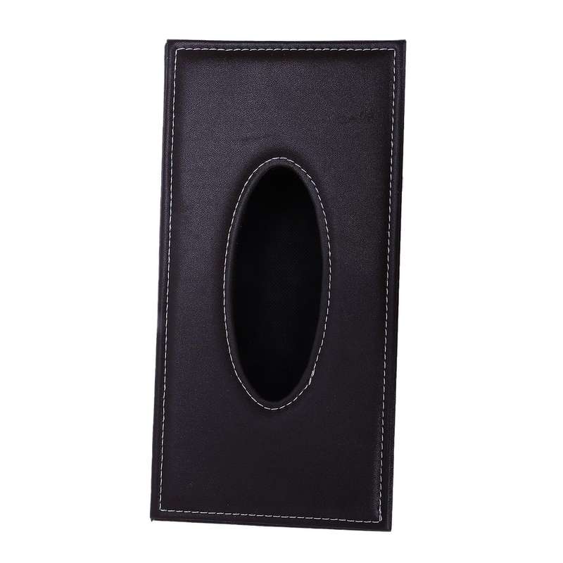 Portable Leather Rectangular Tissue Cover Box Brown