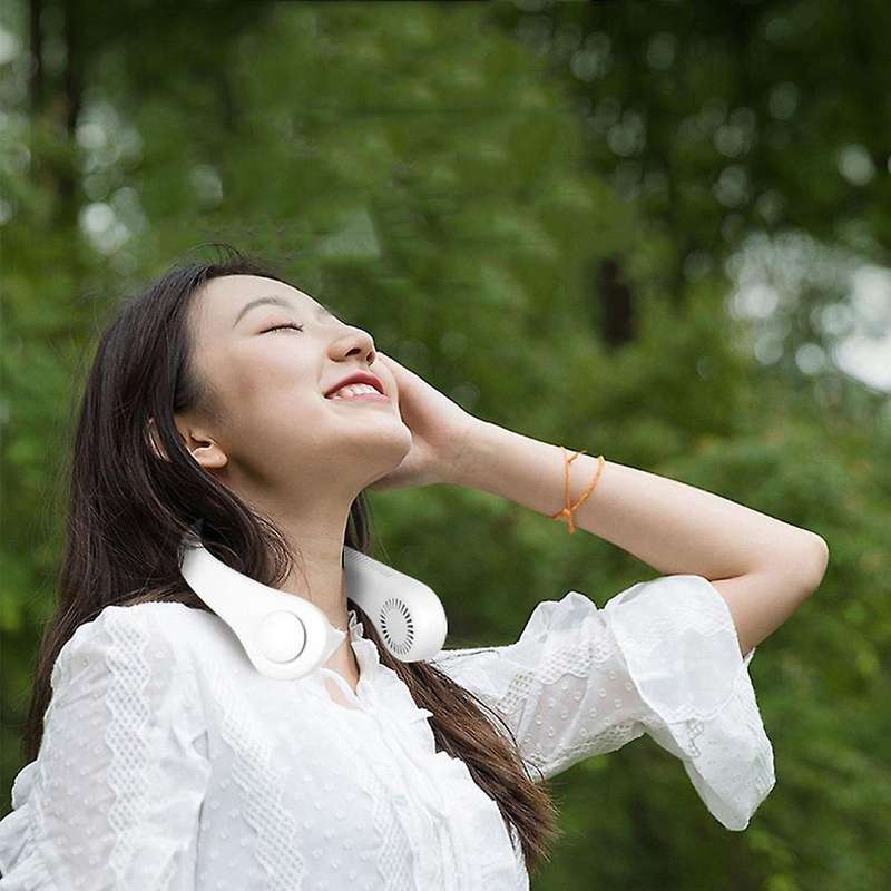Portable Leafless Hanging Neck Fan, Lazy Neckband Fan 62 Surround Air Outlets USB 4000Mah Rechargeab