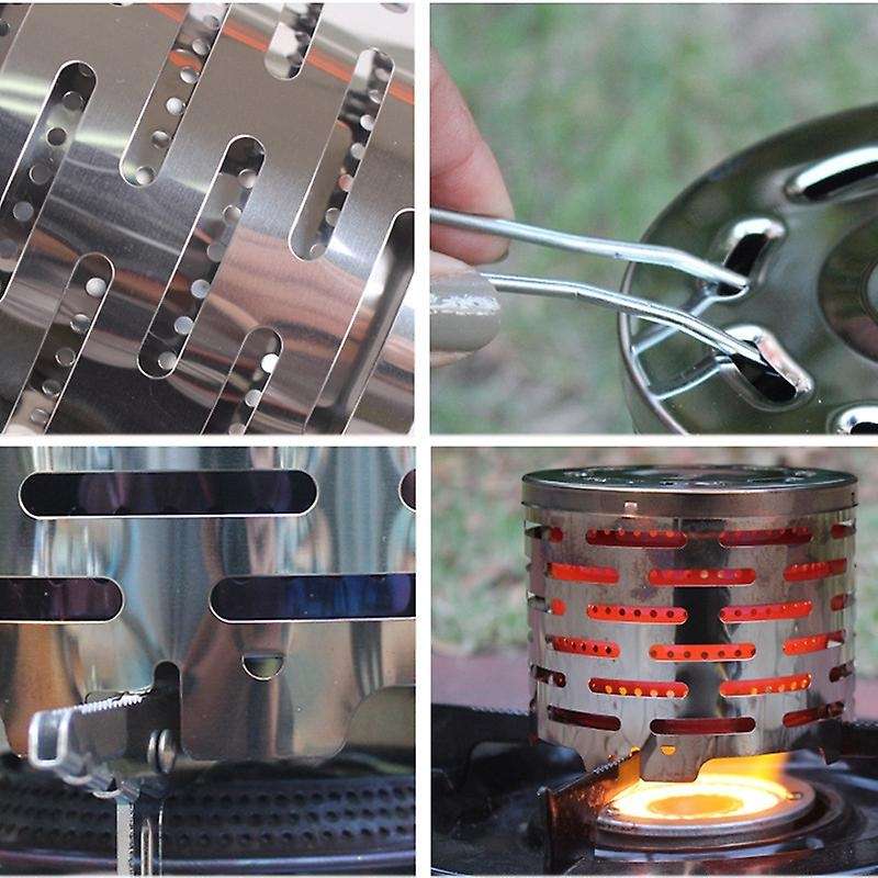 Portable Mini Camping Heater Cover Outdoor Gas Stove Cap Warmer Heater Stainless Steel Warming Stove