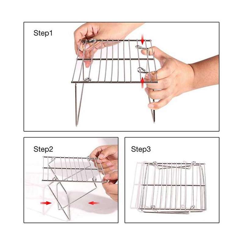 Portable Mini Camping Grill Folding Campfire Grill, Suitable for Travel and Survival Expanded Size: