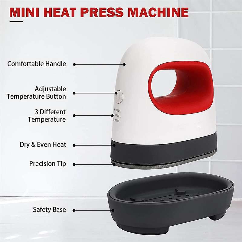 Portable Mini Iron Heat Press Machine Short Sleeve Diy Label Hot Stamping Machine Printing Heating T