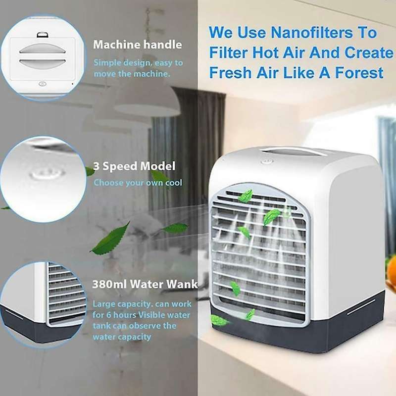 Portable Mini Desktop Air Conditioner Usb Small Fan Cooling Humidifier Aromatherapy Air Cooler With