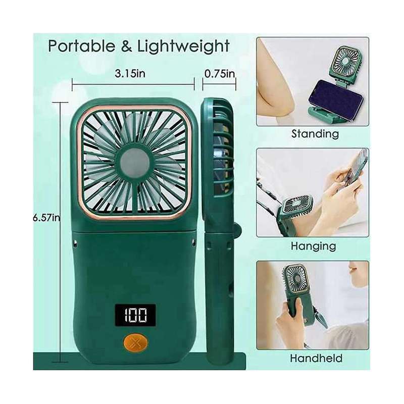 Portable Mini Fan, 3000mah Battery Operated Fan, 3 Speeds Rechargeable Fan, Phone Bracket & Power B