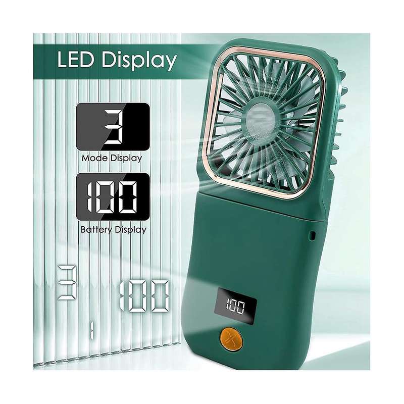 Portable Mini Fan, 3000mah Battery Operated Fan, 3 Speeds Rechargeable Fan, Phone Bracket & Power B