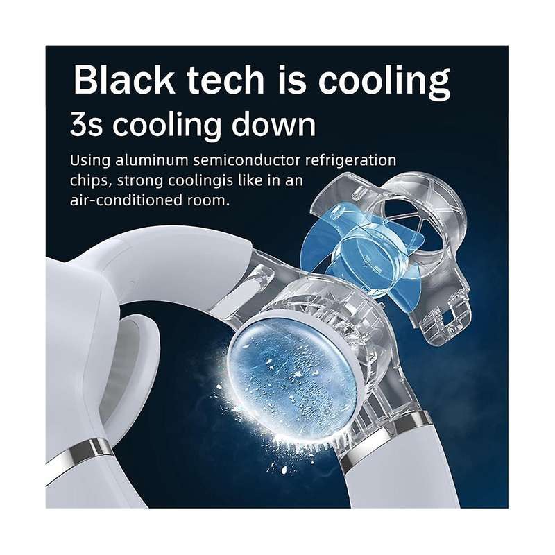 Portable Neck Fan 360wrap-around Cooling Fan 4000mah Rechargeable Fan 3-speeds Setting for Travel
