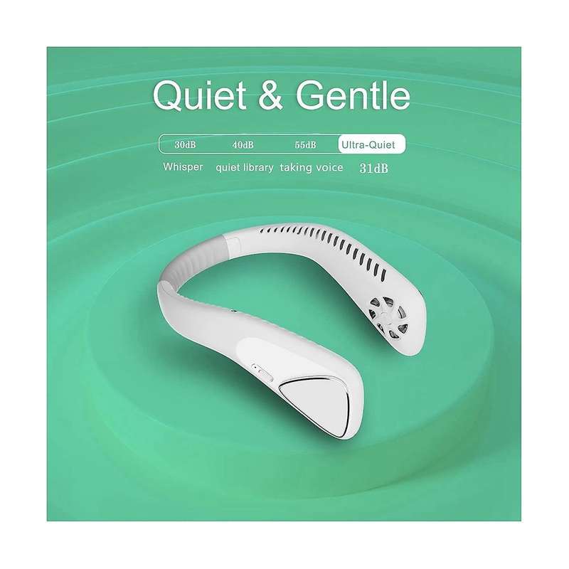 Portable Neck Fan Rechargeable-4000mah 360cooling Leafless Fan with 3 Speeds for Travel Outdoor Su