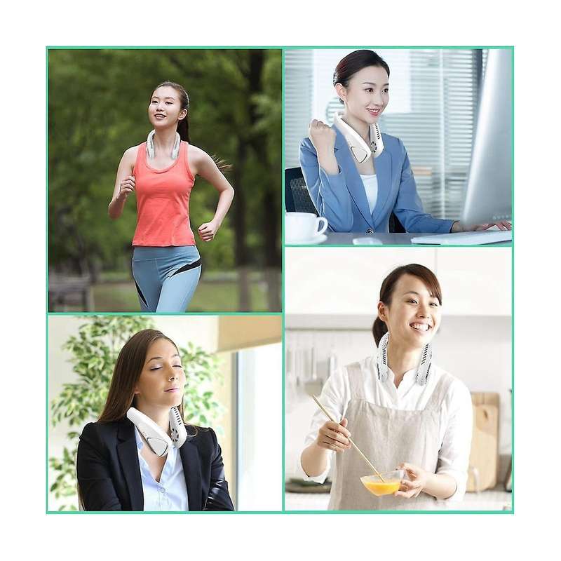 Portable Neck Fan Rechargeable-4000mah 360cooling Leafless Fan with 3 Speeds for Travel Outdoor Su