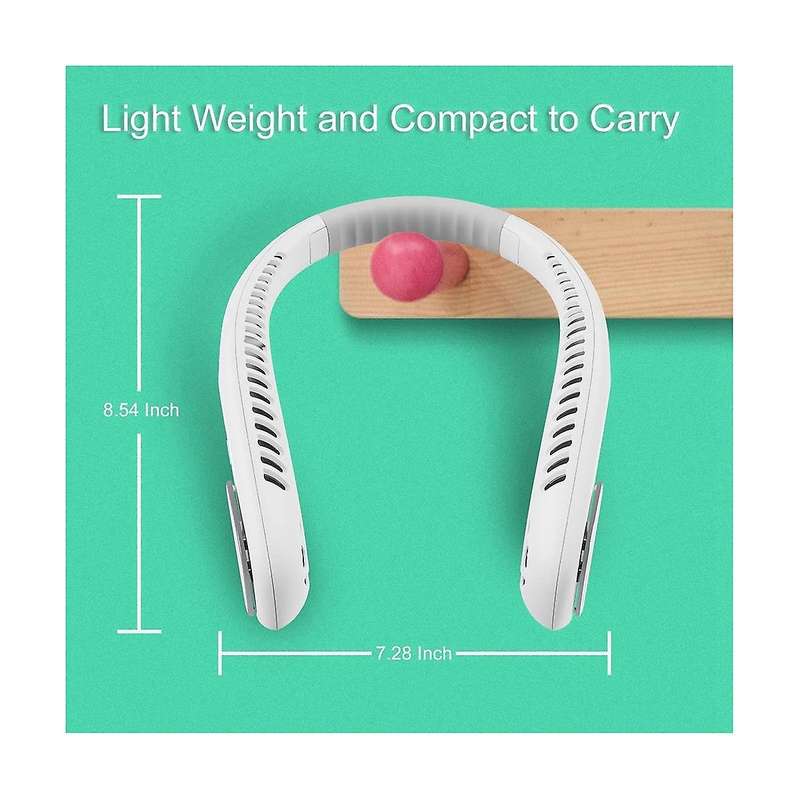 Portable Neck Fan Rechargeable-4000mah 360cooling Leafless Fan with 3 Speeds for Travel Outdoor Su