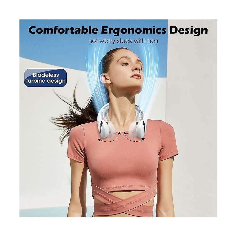 Portable Neck Fan Foldable Led Display 360cooling Fan 5000mah Rechargeable with 3 Speed Personal F