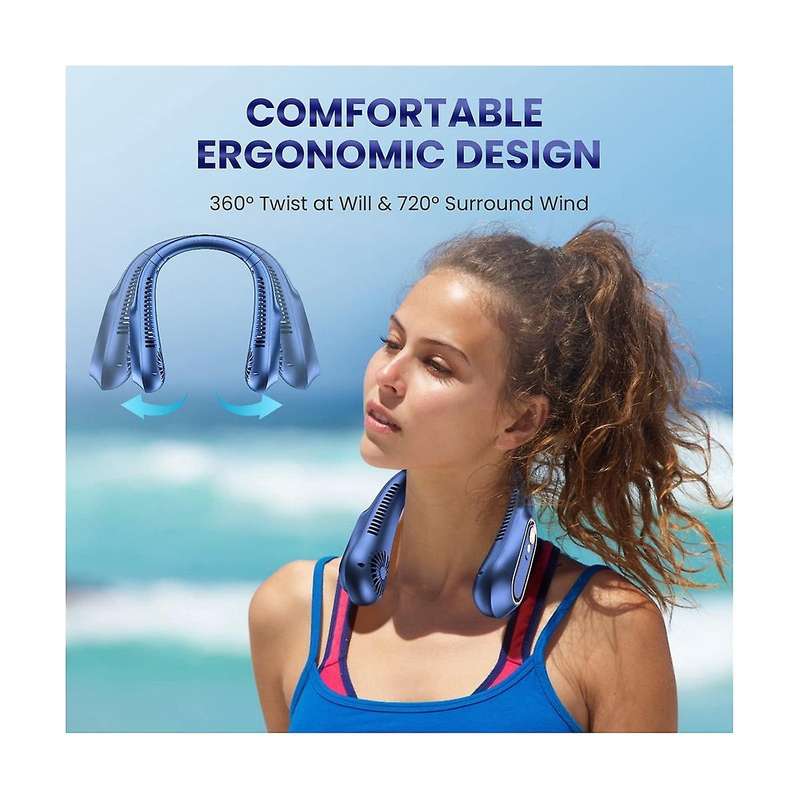 Portable Neck Fan, Newest Bladeless Rechargeable Neck Fans, Usb Powered, Wearable Cooling Fan for I