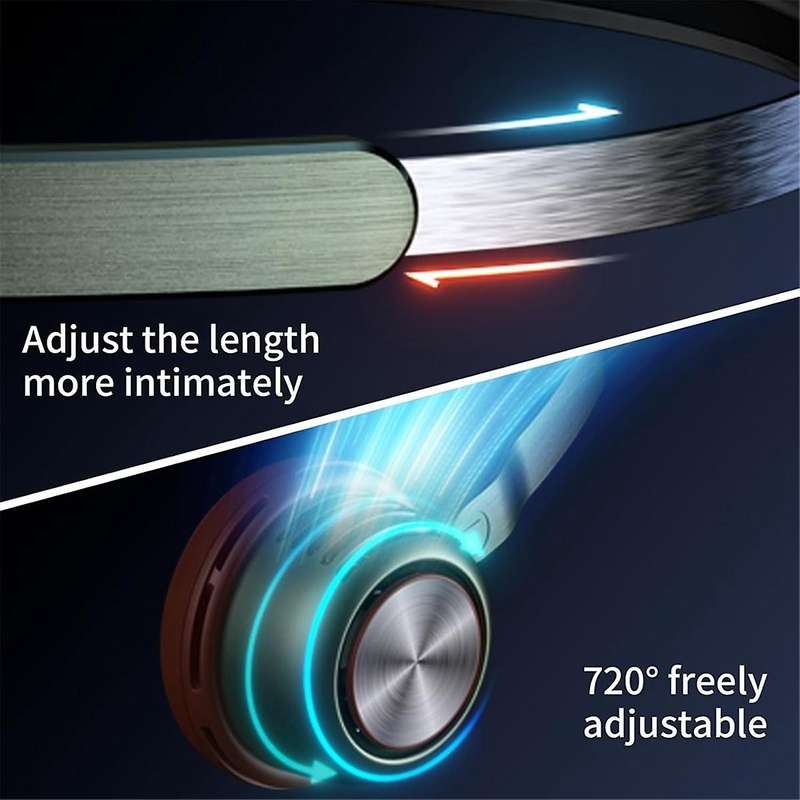 Portable Neck Fan,Bladeless Fan,USB Rechargeable Wearable Cooling Personal Fan,5 Speeds Adjustable S