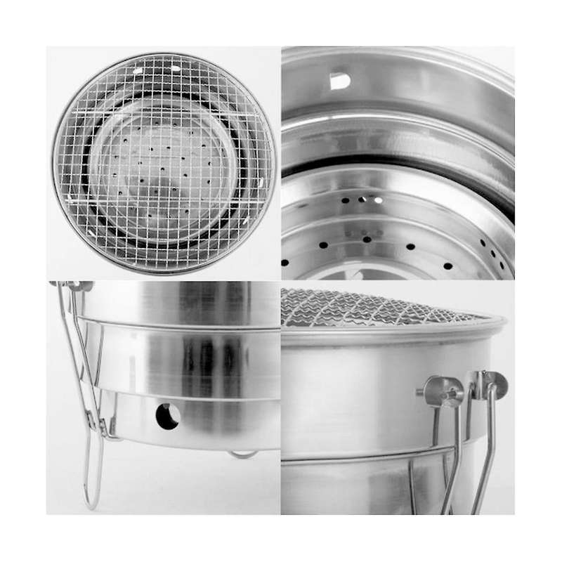 Portable Outdoor Bbq Grill Folding Split Stainless Steel Cooking Supplies Indoor Camping Picnic Cha