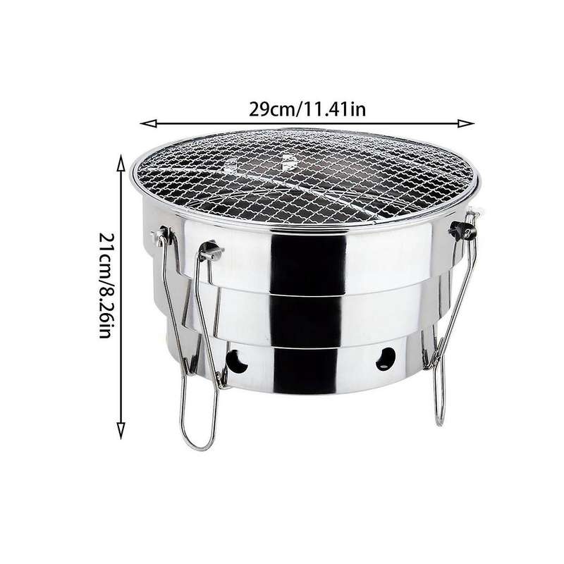 Portable Outdoor Bbq Grill Folding Split Stainless Steel Cooking Supplies Indoor Camping Picnic Cha