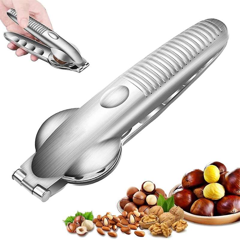 Portable Nutcracker Chestnut Clip,Stainless Steel Chestnut Peeler Tool Walnut Cracker,Multifunctiona
