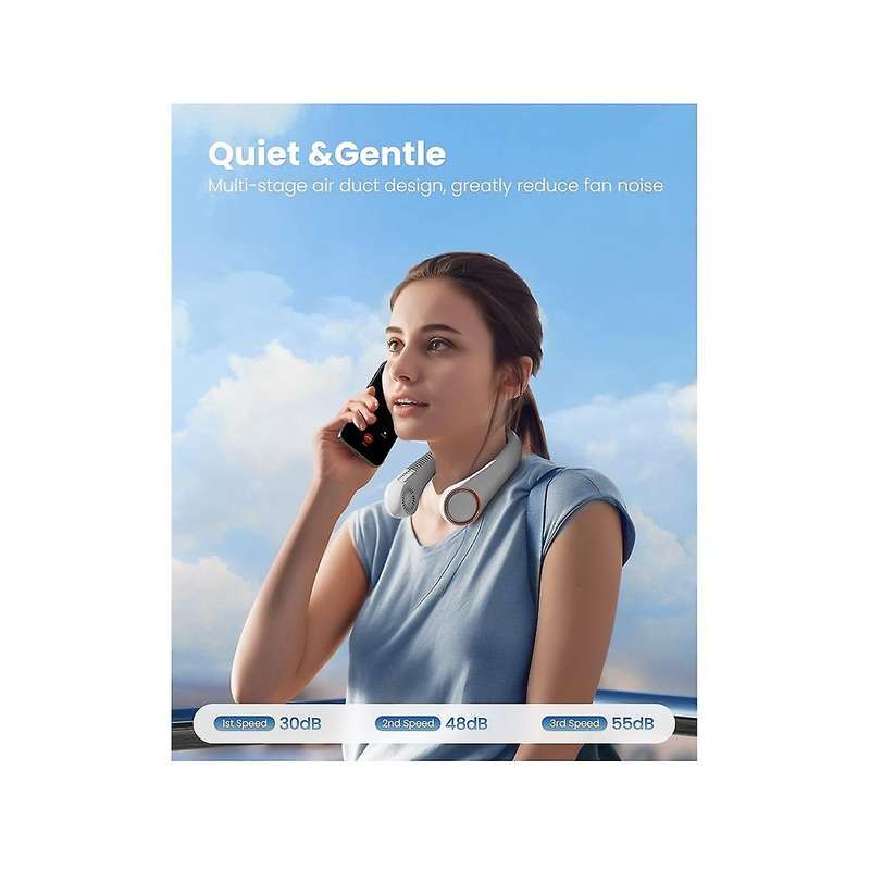 Portable Neck Fan, Rechargeable Portable Mini Fans, 3 Speeds Personal Cooling Fan, Wearable Neck Fa